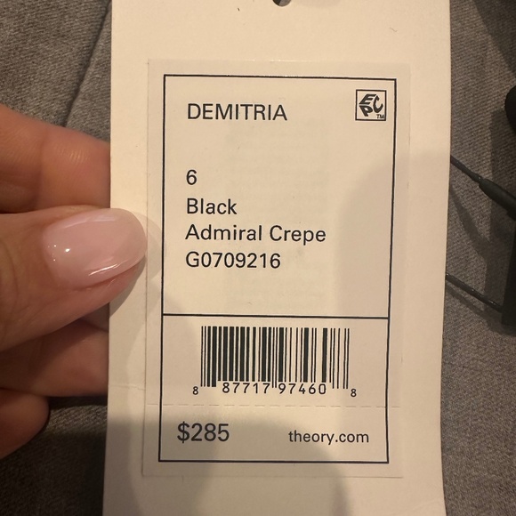 NWT Theory Black Demitria Admiral Crepe Flared Pants - Size 6 - Picture 6 of 8